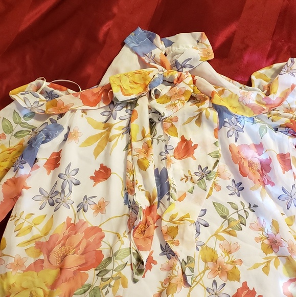 New York & Company Tops - Ruffle Halter with sleeves